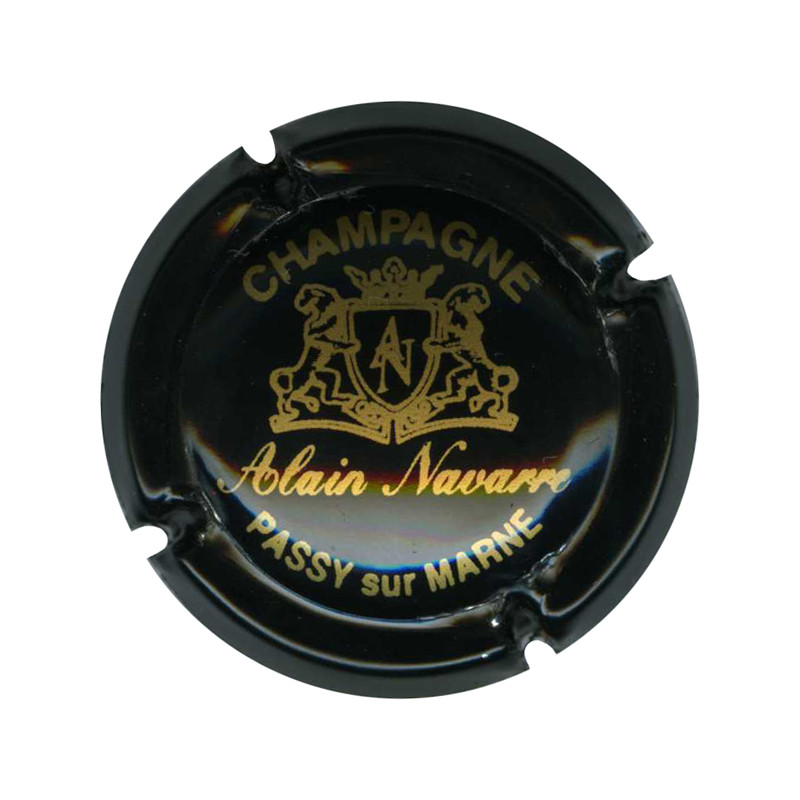 NAVARRE Alain : noir et or lettres & blason épais